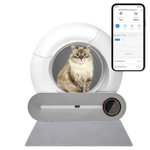 Elektrische Katzenstreu Selbstreinigende Box mit 65l + 9l großem Fassungsvermögen, App-Steuerung, ionischem Desodorierer, automatischer Katzenbox, für mehrere Katzen und alle Arten von klumpender Katz Elektrische Katzenstreu Selbstreinigende Box mit 65l + 9l großem Fassungsvermögen, App-Steuerung, ionischem Desodorierer, automatischer Katzenbox, für mehrere Katzen und alle Arten von klumpender Katz von Generic