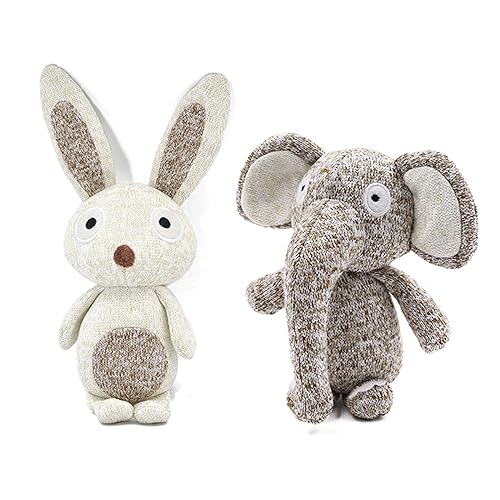 Entzückendes Quietschspielzeug aus Plüsch: Kaninchen und Elefant für Haustiere, geeignet für kleine, mittelgroße und große Hunde von Generic