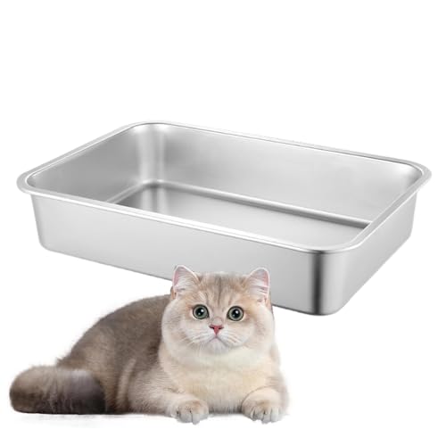 Extra große Katzentoilette Metall Katzentoilette Katzentoilette Antihaft-Katzentoilette Große Katzentoilette Spritzschutz für g von Generic