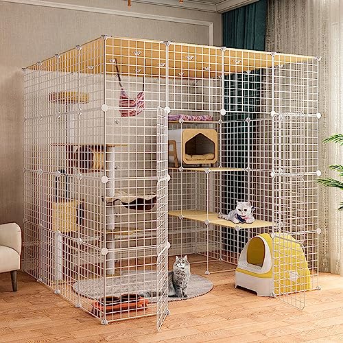 Extra großer Katzenkäfig – abnehmbare Metalldraht-Kiste für 1–3 Katzen, geräumige und sichere Haustierbox für Katzen, einfache Montage und langlebige Konstruktion, ideal für den Innen- und Extra großer Katzenkäfig – abnehmbare Metalldraht-Kiste für 1–3 Katzen, geräumige und sichere Haustierbox für Katzen, einfache Montage und langlebige Konstruktion, ideal für den Innen- und von Generic