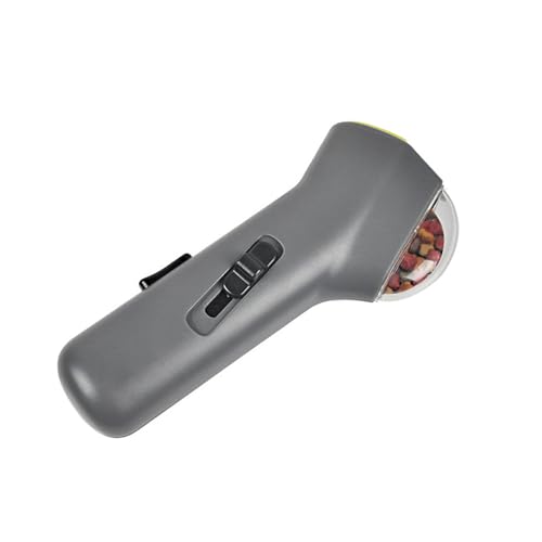 Factorys Katze Katzen- Hundefutter Handheld Interaktives Haustier Snack Katapult Katzenspender Welpen Übungstraining Feeder für Park Walk H (Grey, 17.5cm) von Generic