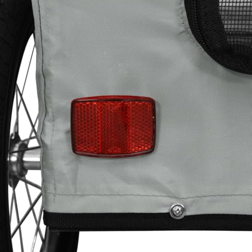 Fahrradanhänger für Haustiere, Robuster Eisenrahmen, Bequemer Oxford-Stoff, Reflektoren für Sicheres Fahren, mit Netzfenstern, für Kleine Hunde, Grauer Oxford-Stoff und Eisen Fahrradanhänger für Haustiere, Robuster Eisenrahmen, Bequemer Oxford-Stoff, Reflektoren für Sicheres Fahren, mit Netzfenstern, für Kleine Hunde, Grauer Oxford-Stoff und Eisen von Generic