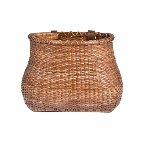 Fahrradkorb vorne, handgewebter Aufbewahrungskorb, 28 x 19 x 24 cm, verstellbare Lederriemen für Camping, Wandern Fahrradkorb vorne, handgewebter Aufbewahrungskorb, 28 x 19 x 24 cm, verstellbare Lederriemen für Camping, Wandern von Generic