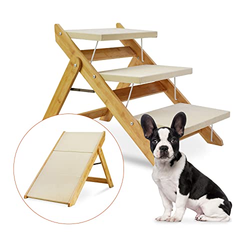 Faltbare 2-in-1 für Betten und Autos, aus Holz, rutschfeste Stufen, ideal für kleine und ältere Tiere, tragbare Hunde- und Katzenleiter Faltbare 2-in-1 für Betten und Autos, aus Holz, rutschfeste Stufen, ideal für kleine und ältere Tiere, tragbare Hunde- und Katzenleiter von Generic
