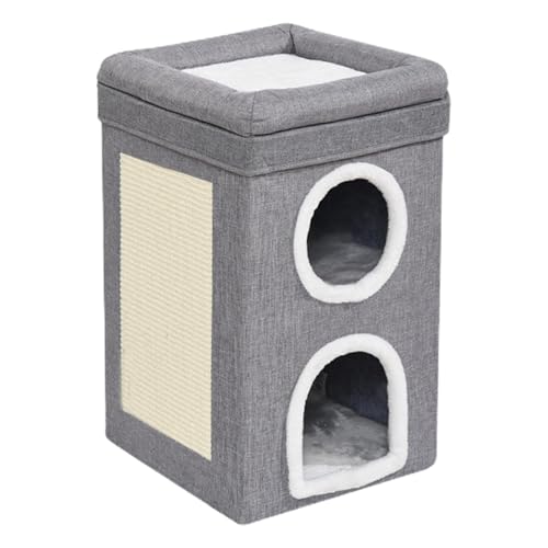 Faltbares Katzenhaus – 3-stöckige, tragbare, faltbare Katzenkratzhöhle, multifunktionales Kätzchen-Aktivitätszentrum mit Kratzbrett, hautfreundliche kleine Kätzchenwohnung für kleine Katzen im Innenbe Faltbares Katzenhaus – 3-stöckige, tragbare, faltbare Katzenkratzhöhle, multifunktionales Kätzchen-Aktivitätszentrum mit Kratzbrett, hautfreundliche kleine Kätzchenwohnung für kleine Katzen im Innenbe von Generic