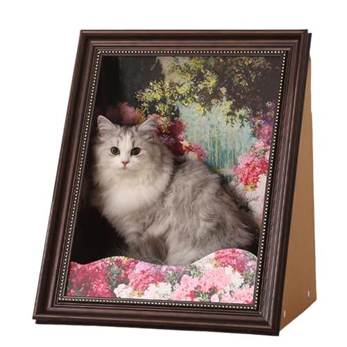 Famous Oil Painting Frame Cardboard Cat House, Art 4D Oil Painting Frame Nest for Artist Kitten, Easy-to-Assemble Bed Couch Cave Condo Creative Home Decoration (B, One Size) von Generic