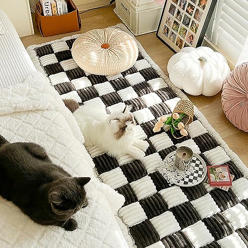 Farbige große karierte quadratische Haustiermatte Bett Couch Abdeckung – Premium-Qualität & ultimativer Komfort für Haustiere – Schützen Sie Ihre Möbel von Generic