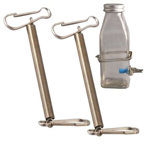 Flaschenhalter aus Drahtkäfig, BH-Flaschenhalter für Hamsterkäfig, haustierfreundliches Design, Trinkflaschenschnallen, 2 Stück, Ersatzfeder für C von Generic