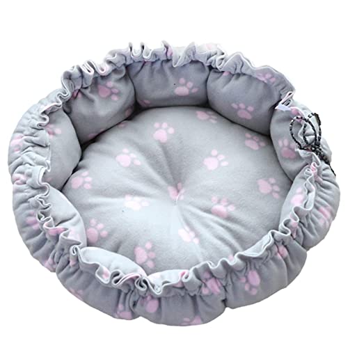 Flauschiges Hunde- und Katzenbett, warme, verstellbare Matte, Zubehör für kleine, mittelgroße Hunde, leicht, gemütlich, für den Winter, mittelgroße - rosa Pfotenabdruck Flauschiges Hunde- und Katzenbett, warme, verstellbare Matte, Zubehör für kleine, mittelgroße Hunde, leicht, gemütlich, für den Winter, mittelgroße - rosa Pfotenabdruck von MERIGLARE