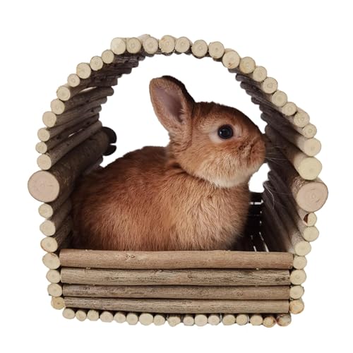 Flexibles Holzversteck | Haus für Hamster und mit Zähneknirschen: Tierruhe und Spielhaus für , Chinchillas, Hamster und Meerschweinchen im Innenbereich, Versteckhütte von Generic