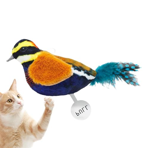 Floppy Bird Katzenspielzeug mit Katzenminze, Katzenspielzeug, Katzenbaum für Katzen, interaktives Vogelspielzeug mit Federschwanz und Sound, attraktives Spielzeug von Generic