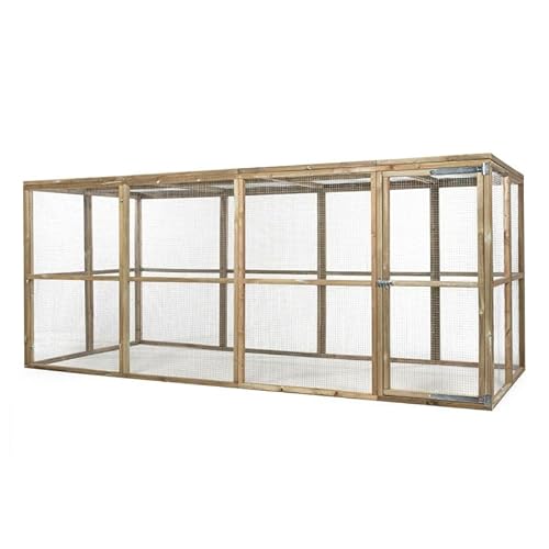 Freigehege - Für Hühner, Vögel & Nagetiere - Maße: 448 x 179 x 183 cm - FSC zertifiziert - Imprägniertes Kiefernholz - Freigehege von Generic