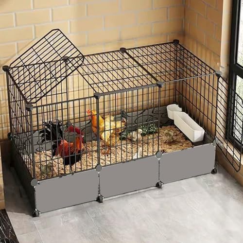 Freilaufgehege Hühner Klein, Hühnerstall Kunststoff Mit Doppeltür-Design Erhöhte Seitenwände Und Extra Großem Raum Drahtgitter + PP Différentes Tailles(107 * 37 * 55CM) von Generic