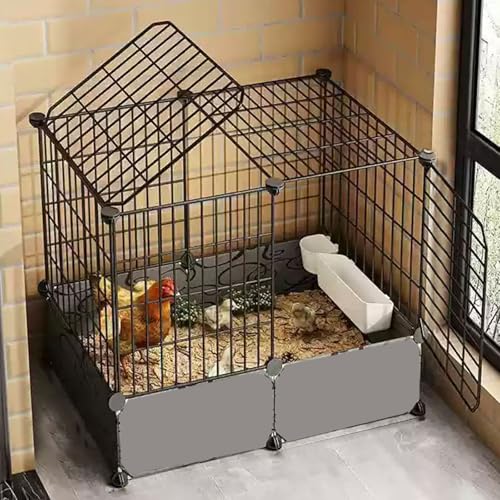 Freilaufgehege Hühner Klein, Hühnerstall Kunststoff Mit Doppeltür-Design Erhöhte Seitenwände Und Extra Großem Raum Drahtgitter + PP Différentes Tailles(72 * 37 * 55CM) von Generic