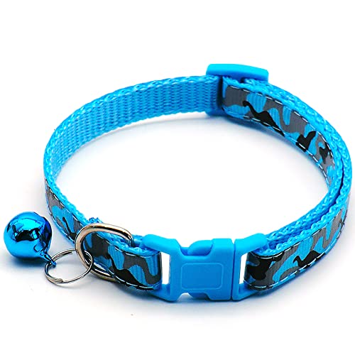 Ftchoice Hundehalsband mit Glocke Verstellbare Haustierhalsbänder Weiches Halsband Haustiere Welpen Geschenke für kleine Hunde (Himmelblau) von Generic