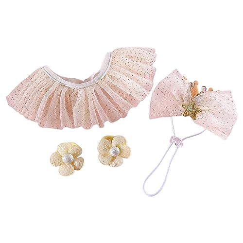 Funkelndes Pailletten-Haustierhalsband, süßes Geburtstagsparty-Zubehör für kleine bis mittelgroße Hunde, verstellbares Hut-Lätzchen-Set mit Gepunkteter Spitze, perfekte Welpenfeiern GOL Funkelndes Pailletten-Haustierhalsband, süßes Geburtstagsparty-Zubehör für kleine bis mittelgroße Hunde, verstellbares Hut-Lätzchen-Set mit Gepunkteter Spitze, perfekte Welpenfeiern GOL von Generic
