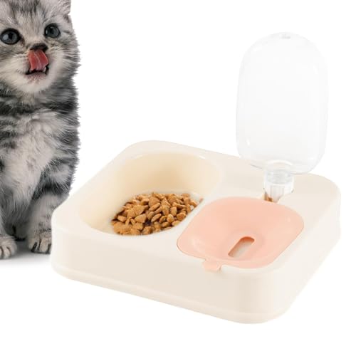Futter- und Wassernapf Set für Katzen, 2 in 1 Wassernapf und Hundefutter | Doppelfütterung und Wasserspender Set für Kaninchen, Knochenfütterung in Flasche Automatisch für Pik von Generic