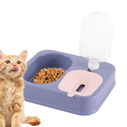 Futter- und Wassernapf für Katzen – Futternapf und Wasser für Katzen, automatische Fütterungsnäpfe 2 in 1 | Wasserspender Set für Kaninchen doppelt flach, Aliment von Generic
