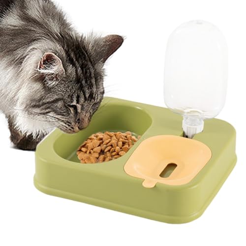 Futter- und Wassernapf für Katzen – Futternapf und Wasser für Katzen, automatische Fütterungsnäpfe 2 in 1 | Wasserspender Set für Kaninchen doppelt flach, Aliment von Generic