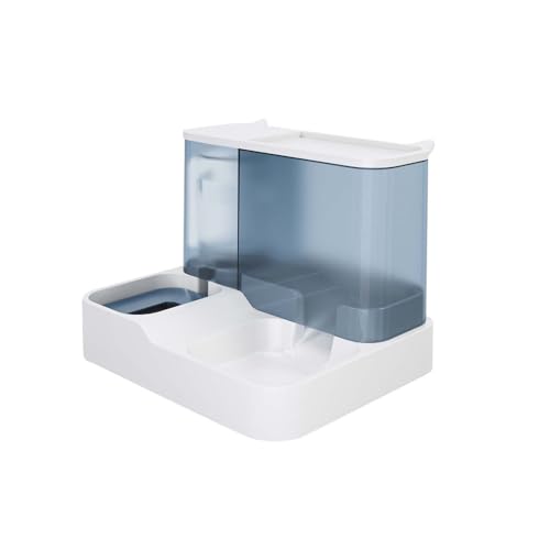 Futterautomat Katze, 2-in-1 Schwerkraft Wasserspender und Futterautomat,Einfache Bedienung, Futterspender für Katzen/Hunde, Leicht zu Reinigen,für kleine/mittlere Haustiere (blau) von Generic