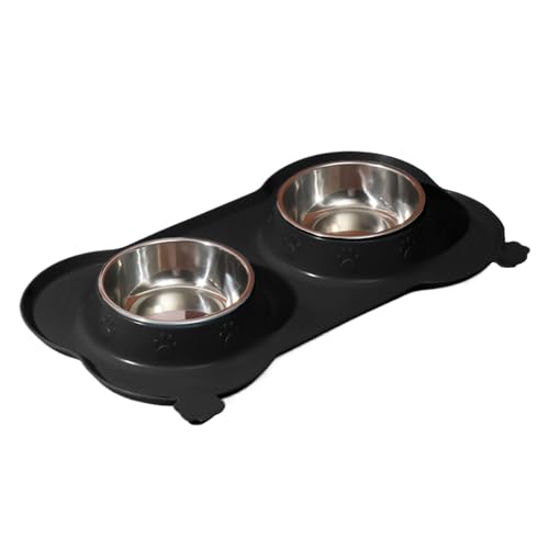 Futternapf für Hunde, doppelter Futternapf, Katzenfutter für Hunde, rutschfeste Doppelnäpfe für Kätzchen, Edelstahl, rutschfest, abnehmbarer Wassernapf für kleine, mittelgroße und große Hunde Futternapf für Hunde, doppelter Futternapf, Katzenfutter für Hunde, rutschfeste Doppelnäpfe für Kätzchen, Edelstahl, rutschfest, abnehmbarer Wassernapf für kleine, mittelgroße und große Hunde von Generic