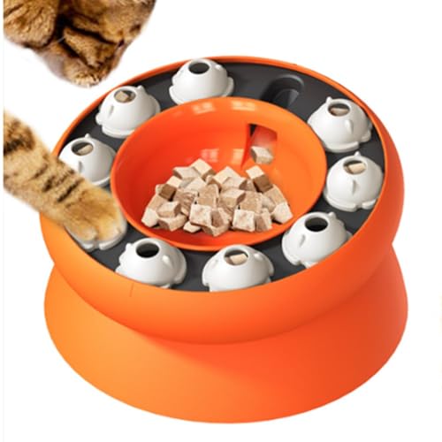 Futternapf für Katzen, interaktives Katzen-Puzzle-Spielzeug, erhöhte Anreicherung, langsamer Futterspender für Trockenfutter und Leckerlis von Generic