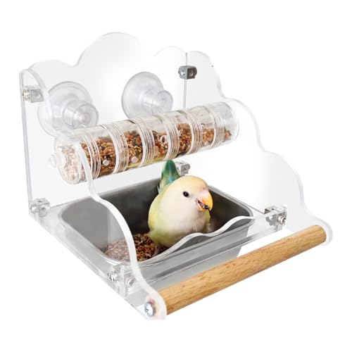 Futterschale für Vögel, durchsichtig, hängend, für , Futterschale aus Acryl, mit Ständer, Käfigzubehör für Wellensittiche, Kakadus, Finken, , Sittiche, Snack-Tablett, Halter für Futterschale für Vögel, durchsichtig, hängend, für , Futterschale aus Acryl, mit Ständer, Käfigzubehör für Wellensittiche, Kakadus, Finken, , Sittiche, Snack-Tablett, Halter für von Generic