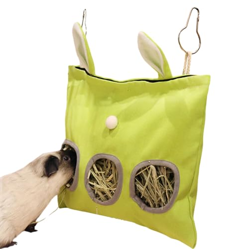 Futterspender für Haustiere – Heu-Futterbeutel | Aufhängbarer Hasen-Heu-Futterspender | waschbare Haustierfuttertasche | Entzückende Futtertasche für langsames Fressen für kleine Tiere | tragbare von Generic