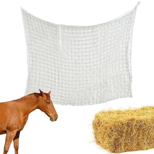Futterstation Für Pferdeheu – Rechteckiges Slow Horse, Heunetze Für Langsames Futter | Eating Contro Reißfeste Heubeutel Mit 3 cm Großen Löchern, Tragbares Pferdezubehör Zur Verhinderung von Generic