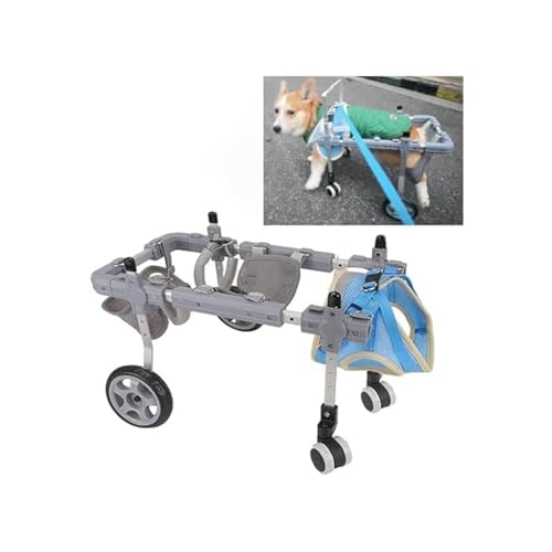Ganzkörper-Hunderollstuhl Mit Rädern, Hundewagen Aus Aluminium Für Die Rehabilitation Der Vorder-/Hinterbeine, Gehhilfe Für Kleine, Mittelgroße Und Große Haustiere(M) von Generic
