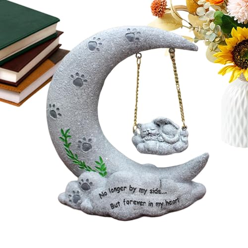 Gedenkstätte für Katzenverlust, Dekorationen des Katzenfriedhofs, Angel Cat Moon Memorial Simpathy Statue, Erinnerungsstück für Katzenverlust | Harz Pet Tombstone Erinnerung für den Rasen im Hinterhof Gedenkstätte für Katzenverlust, Dekorationen des Katzenfriedhofs, Angel Cat Moon Memorial Simpathy Statue, Erinnerungsstück für Katzenverlust | Harz Pet Tombstone Erinnerung für den Rasen im Hinterhof von Generic