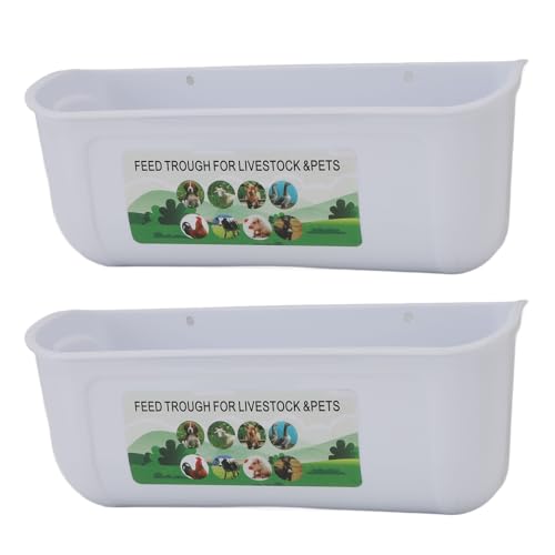 Geflügelfutter Trog, Hanging Feeder Vielseitig Verwenden 2 PCs für Gänse Schaf -Hirsche (White) von Generic