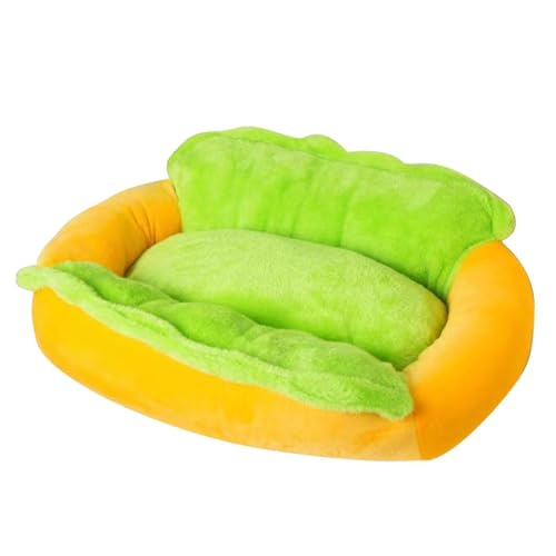 Gefülltes Hundebett, beruhigendes Hundebett - Abnehmbares Haustierbett, gefüllt in Hot-Dog-Form - Tiere Bettwäsche Haus mit Reißverschluss Anti-Rutsch-Design-Möbel für Balkon, Innenhof, Schlafzimmer Gefülltes Hundebett, beruhigendes Hundebett - Abnehmbares Haustierbett, gefüllt in Hot-Dog-Form - Tiere Bettwäsche Haus mit Reißverschluss Anti-Rutsch-Design-Möbel für Balkon, Innenhof, Schlafzimmer von Generic