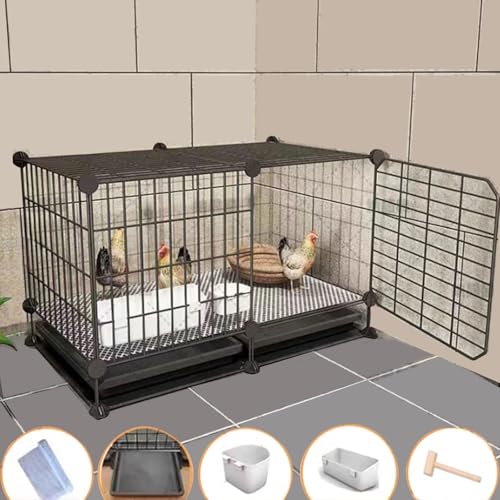 Gehege für Kleintiere Draussen 6 Größen Aus Eisen Indoor-Hühnerstall Ausziehbares Tablett-Design Perfekt Für Die Aufzucht Von Enten Und Anderen Haustieren(75 * 49 * 46CM) von Generic
