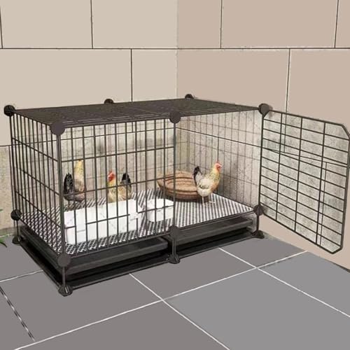 Gehege für Kleintiere Draussen 6 Größen Aus Eisen Indoor-Hühnerstall Ausziehbares Tablett-Design Perfekt Für Die Aufzucht Von Enten Und Anderen Haustieren(75 * 49 * 46CM) von Generic