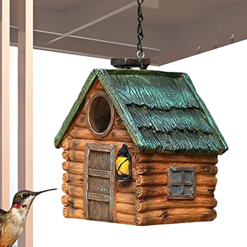 2 Pcs Vogelhäuschen für draußen, Dekorative hängende Vogelhäuschen aus Kunstharz, EIN gemütliches Zuhause für Papageien, dekorativer Käfig für Balkon, Garten, Hof von Generic