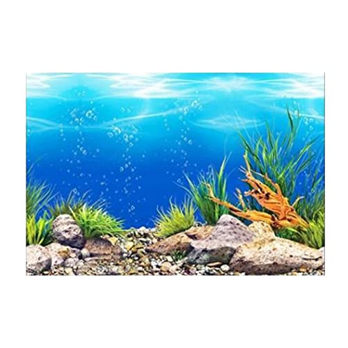 Aquarium Hintergrund Poster World Doppelseiten Aquarium Landschaft Unterwasser Korallen Hintergrund Wandteppich Frischhalte Aufkleber Dekor PVC Klebe - 60x102cm von LOVIVER