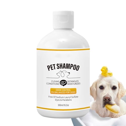 Generic Desodorierendes Shampoo für Hunde, Hundeshampoo und Spülung - 300 ml Desodorierendes Reinigungs-Conditioner-Shampoo | Reinigendes Hundeshampoo für stinkende Hunde, Shampoo zur von Generic