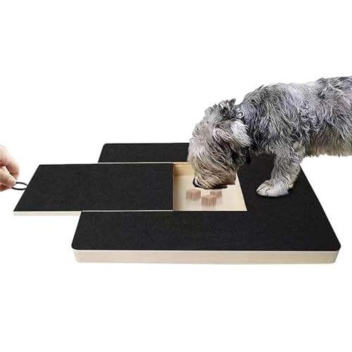 Generic Dog Scratch Board for Nails,Dog Scratch Pad Nails,Wooden Dog Nail File Board with Built-in Pull-Out Snack Box and Replacement Sandpaper,Puppy Nail Grinding Pad for Pets Nail Care von Generic
