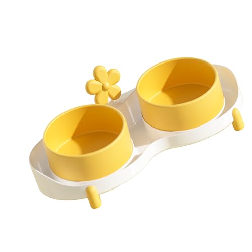 Generic Double Dog Bowl, Keramik Geneigt Verhindern, DASS Schlupfkatze Futterschalen für Haustiere Verhindern (#1) von Generic