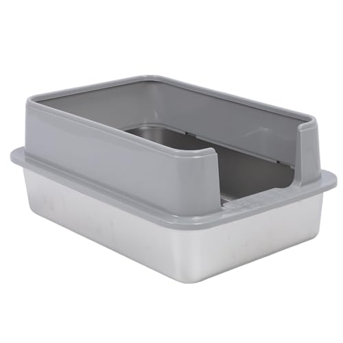 Generic Edelstahlkatze Katzentoilette, Hohe Seitenkatzen Toilette Verhindern Leckage für Zuhause Generic Edelstahlkatze Katzentoilette, Hohe Seitenkatzen Toilette Verhindern Leckage für Zuhause von Generic
