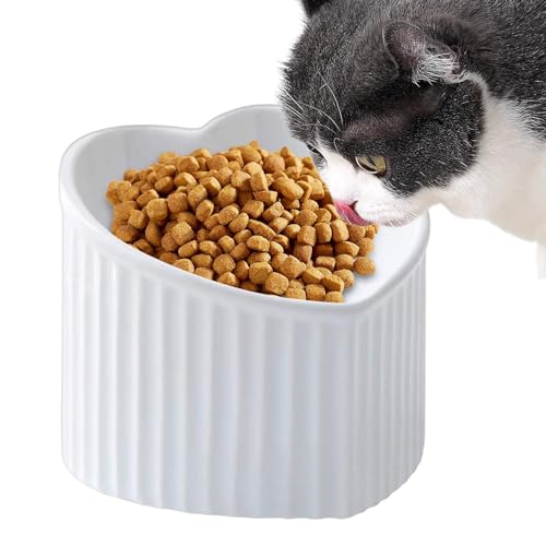 Generic Futternäpfe für Katzen, Futternäpfe für Katzen | Schrägnapf für Futter und Wasser für Haustiere - Herzförmiger, Flacher Wassernapf für Katzen, Tierfutternapf für kleine Haustiere und Katzen von Generic