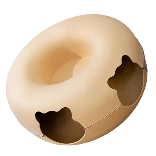 Generic Halb Geschlossenes Katzentunnelbett, Atmungsaktives Filzkatze -Rohrnest, Versteck mit 2 Löchern für Alle Jahreszeiten (L) von Generic