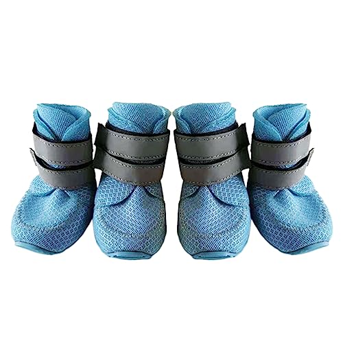 Generic Haustierschuhe, sichere Netzstiefel für Hunde, bequemes Banddesign Blau 70 von Generic