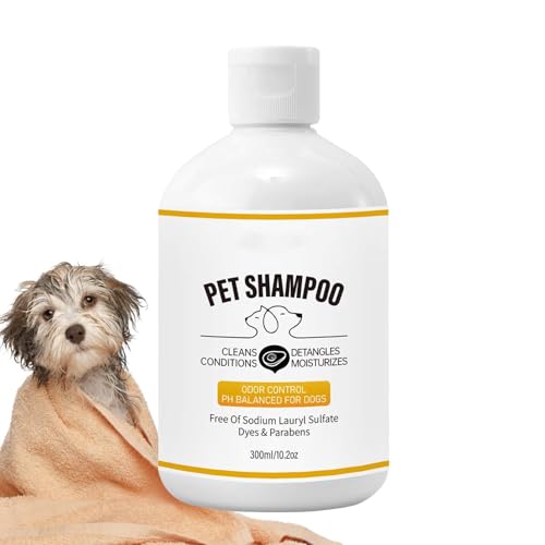 Generic Hundeshampoo, Hundeshampoo zur Linderung juckender Haut - 300 ml Conditioner-Shampoo zur Linderung juckender Haut - Reinigungslösung für Haustiere, lindert juckende Haut, Badeshampoo für von Generic