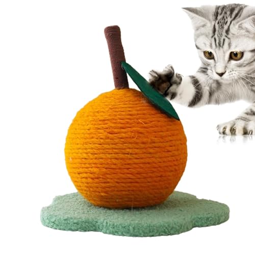 Generic Katzenballkratzer, Sisal-Katzenkratzer | Sicherer Sisal-Kratzball für Katzen in oranger Form | Multifunktionales, einzigartiges Entspannungszubehör, interaktiver Katzenkratzer für Katzen, von Generic