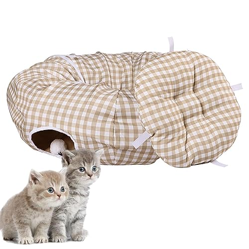 Generic Katzennest-Betttunnel,Katzen-Donut-Tunnel, Donut-Nest für Katzen zum Ausruhen mit 2 Eingängen, Waschbares Katzenbett-Donut-Spielzeug für Schlafzimmer, Tierhandlung, Wohnzimmer, Garage von Generic