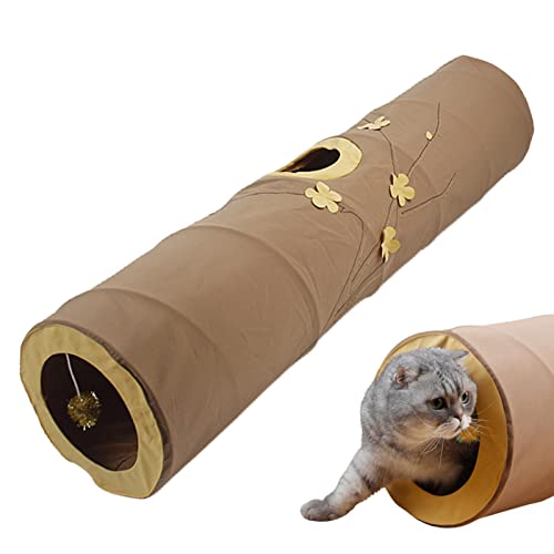 Generic Katzenspieltunnel, Katzentunnel für Hauskatzen - Katzenversteck-Guckloch-Tunnelspielzeug,Katzenversteck, Spielspielzeug, zusammenklappbar, leicht, für Kaninchen, Welpen von Generic