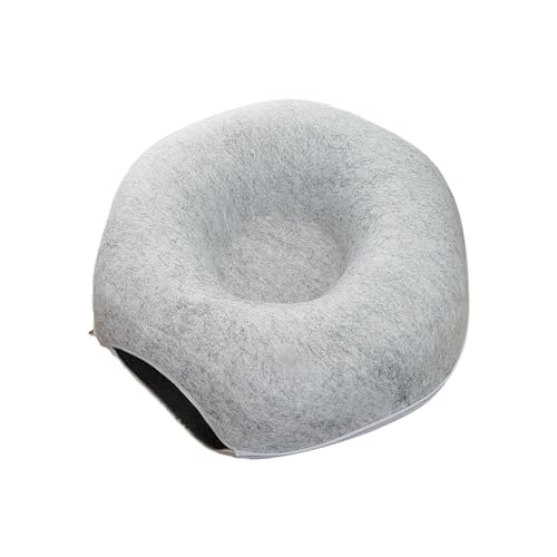 Katzentunnelbett Katzenhöhle Filz Four Seasons Universelles Spielen Verstecken Haustierzubehör Kätzchen Premium Katzen Donut Tunnel, Hellgrau 60cm von Generic