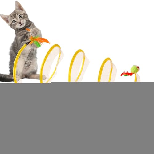 Generic Katzentunnelspielzeug,Katzentunnelspielzeug für den Innenbereich | Gefaltetes Tunnel-Katzenspielzeug, interaktives Haustier-Abenteuer-Tunnelspielzeug, Katzen-Donut-Tunnel für Kaninchen, von Generic